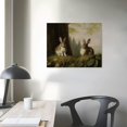 thumbnail image 4 of JEUXUS Farmhouse Landscape Forest Pictures Bedroom - Art Decor Wall Art for Kitchen Art Prints- Rustic Vintage Decor for Living Room - Antique French Poster - Rabbit Cute Animal Moody Oil Painting, 4 of 5