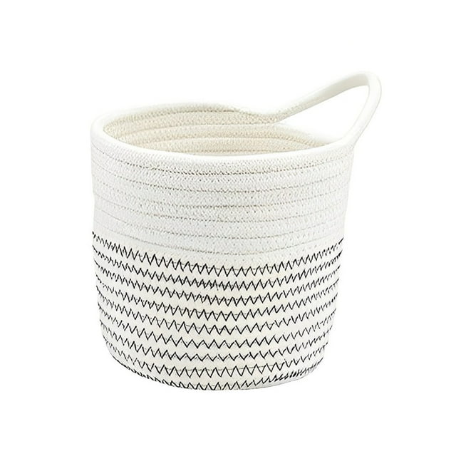Bewildely Maceta de algodón, maceta decorativa tejida a mano, cesta de almacenamiento de ropa sucia, contenedor de decoración del hogar para pasillo de Decoración del hogar Bewildely HA083922-00