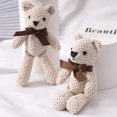 thumbnail image 2 of Mini Oso De Peluche De 6,3 Pulgadas, Juguete De Peluche Corto De Oso Encantador Con Lazo Bonito, Muñeco De Oso De Empuje Decorativo Para Colgante De Adorno, Blanco Muyoka Hogar, 2 of 7