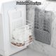 thumbnail image 4 of Cesto plegable para ropa sucia, tamaño grande en gris, ideal para organizar prendas y artículos diarios, fabricado en resistente material PP, incluye gancho adhesivo., 4 of 6