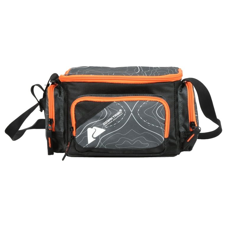 Ozark Trail Soft Sided Fishing Tackle Bag Case Carrying Orange/Black With  Strap