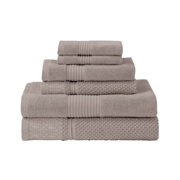 Modern Threads Astra Jacquard 6-Piece Cotton Towel Set, Fawn
