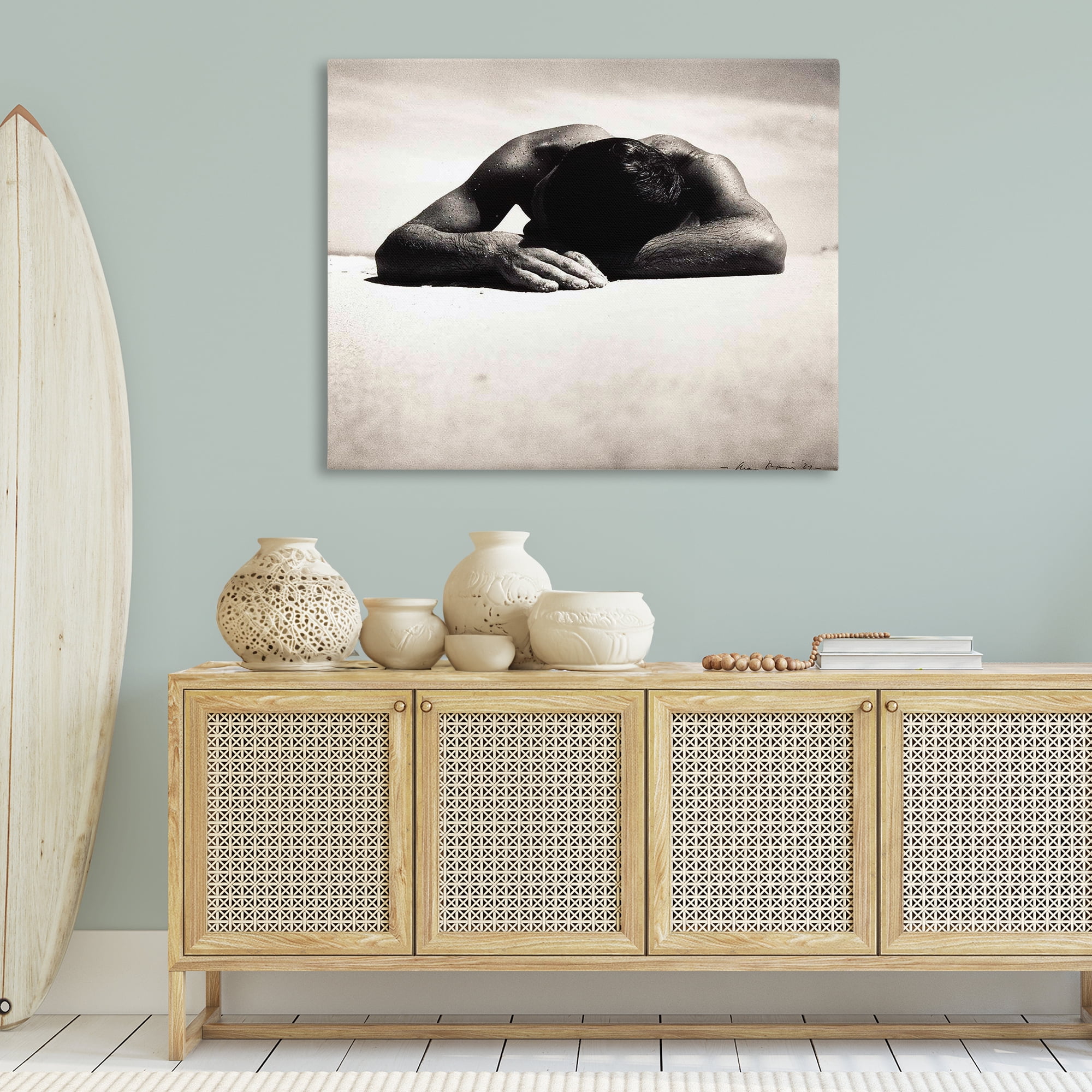 Stupell Industries Sunbaker Beach Photography People Photography Wrapped Canvas Art Print Wall Art, 48 x 36