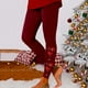 thumbnail image 1 of MKLEKYY Leggings navideños para mujer con estampado de cristal rojo, pantalones de yoga para fitness y deportes, 1 of 4