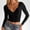 Black, variant on Spring/summer Women's Sexy Slim Solid Color V Neck Bm Long Sleeve Top Athletic T Shirt Women Small Long Sleeve Shirt Women Casual Shirts Summer Shirts Hide Sweat Comfortable Workout Shirts Women