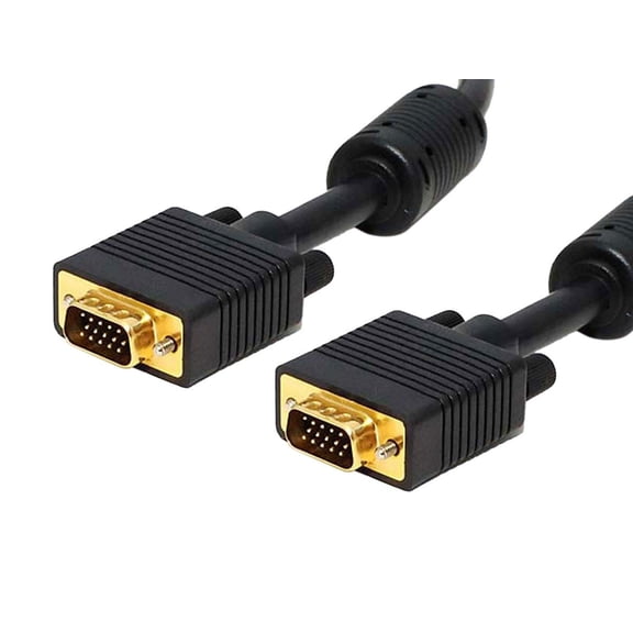 Monoprice Super VGA Cable - 75 Feet - Black | Male to Male With Ferrites For In-Wall Installation | Gold Plated, CL2 Rated