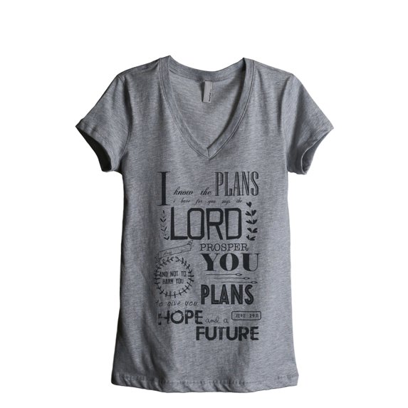 Thread Tank Lord Hope Future Women's Relaxed V-Neck T-Shirt Tee Heather Grey Small