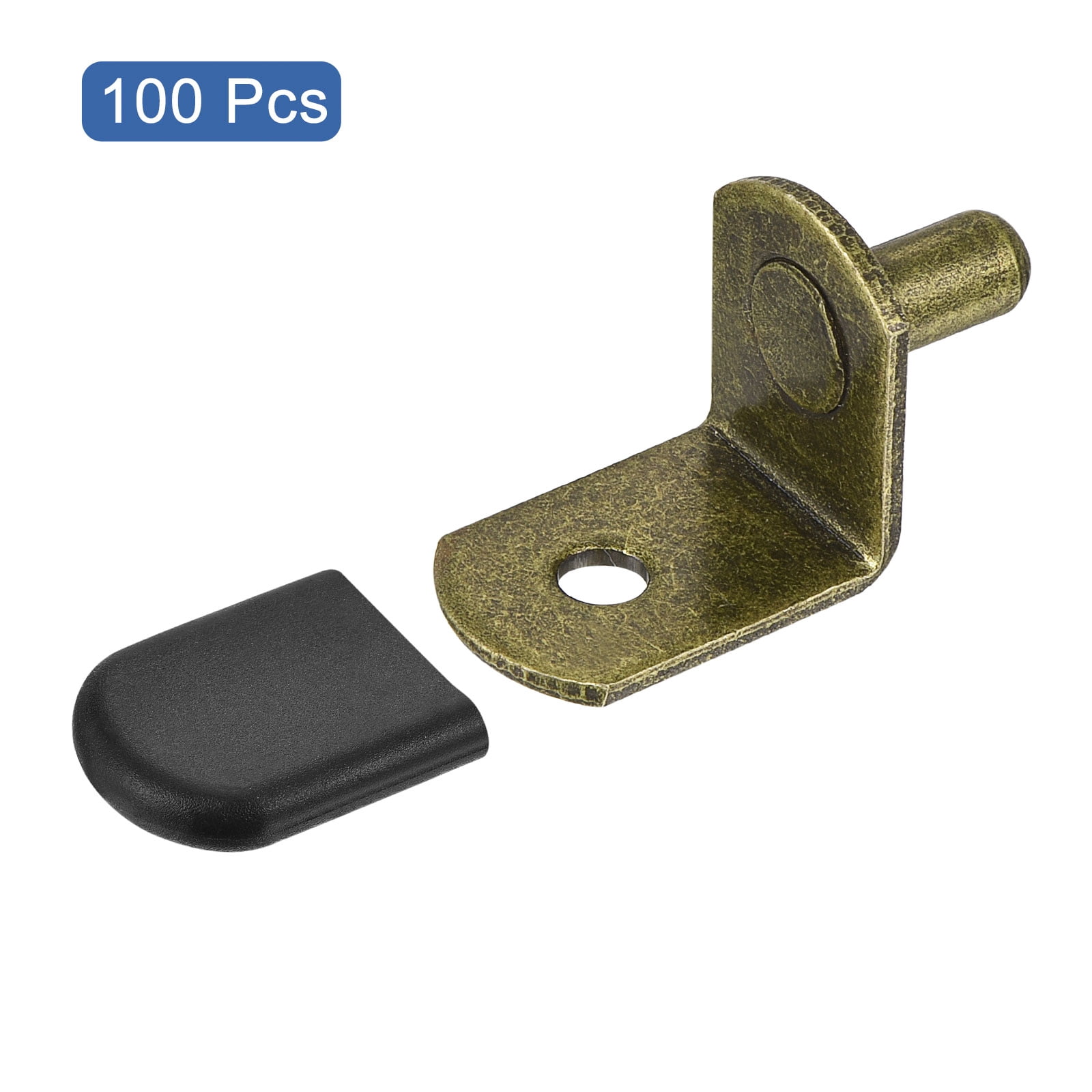 Uxcell Shelf Support Pegs, @50@pack @5@mm L-Shaped Shelf Pin with Rubber Sleeve, @Silver Tone