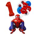 thumbnail image 3 of Decoración de cumpleaños de Spiderman Globos para niños Vajilla de Spiderman rojo Mantel Fondo Vasos de papel Platos Suministros para fiesta de bebé, 3 of 5