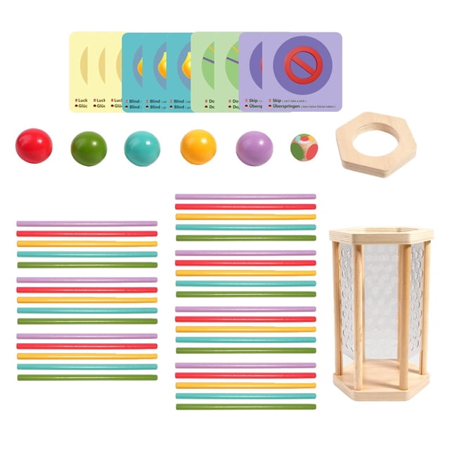 Juego de mesa de madera, juego Montessori, juego clásico y de apilamiento, juego de palos de madera de colores para niños, regalo de cumpleaños