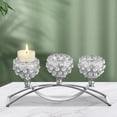 thumbnail image 4 of Candelabro de cristal de estilo europeo de 3 brazos para bodas y Navidad. Plata, 4 of 7
