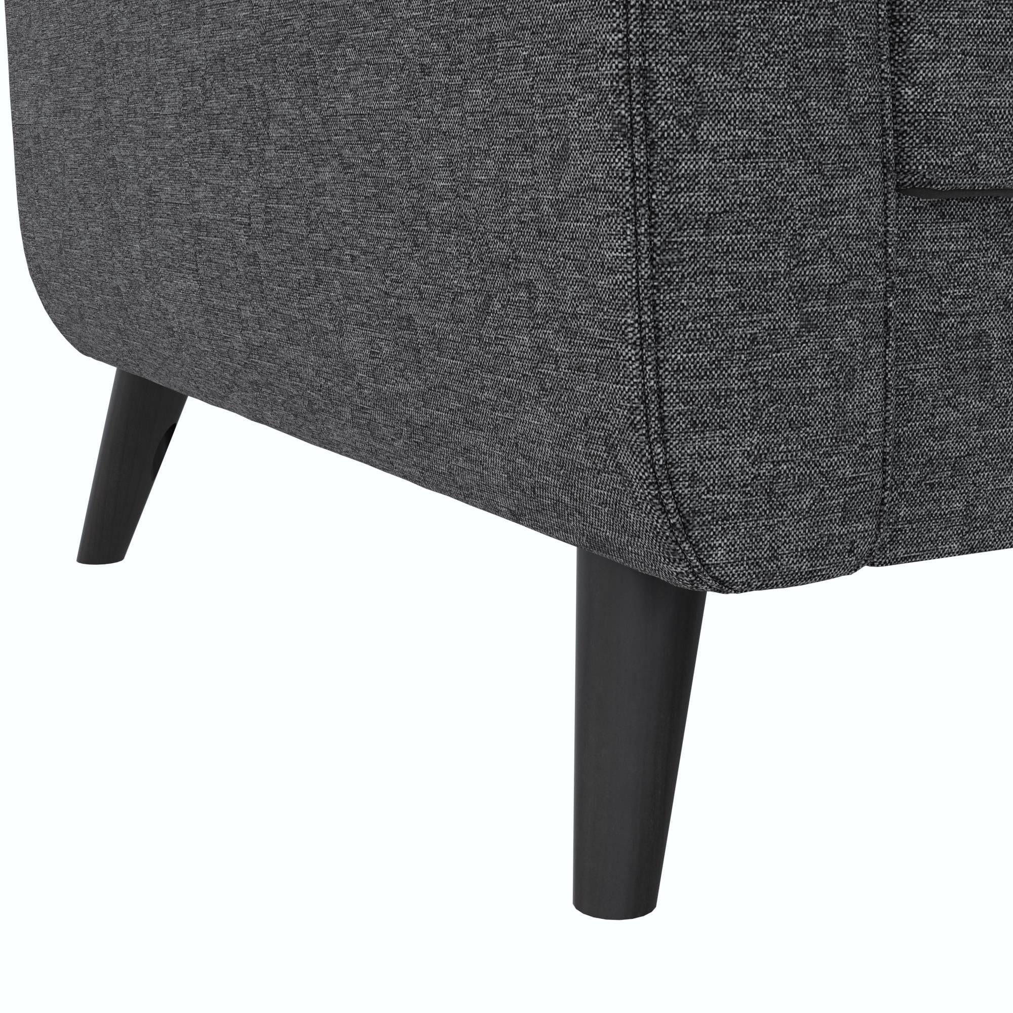 Queer Eye Liam Futon with Storage, Black Faux Leather