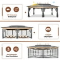 thumbnail image 3 of SANOPY 12'x20' Gazebo Pavilions Patio Outdoor Gazebo Canopy Tent with Netting Heavy Duty Gazebos Shelter with Metal Steel for Patio, Party, Backyard, Deck, Garden, Tailgate, Gray, 3 of 12