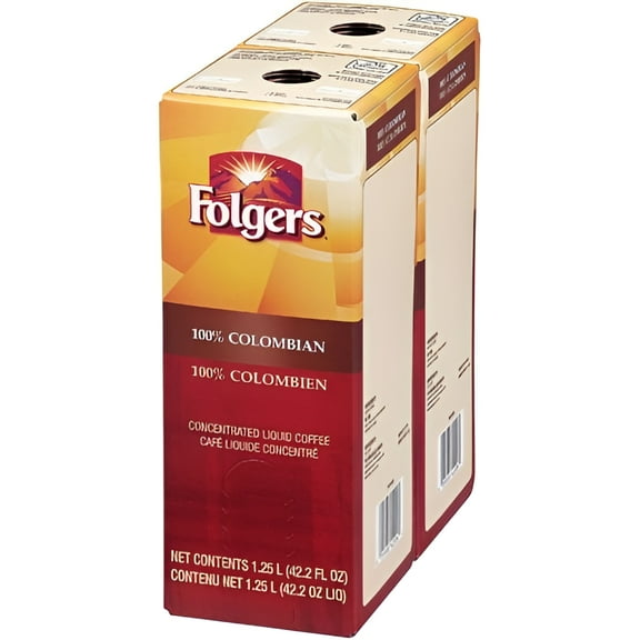 Folgers 100 Percent Colombian Coffee Liquid, 1.25 Liter - 2 per pack 1 each.
