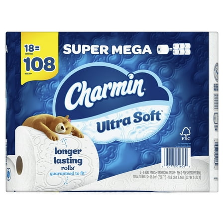 Charmin Ultra Soft Toilet Paper - 18 Mega XL Rolls