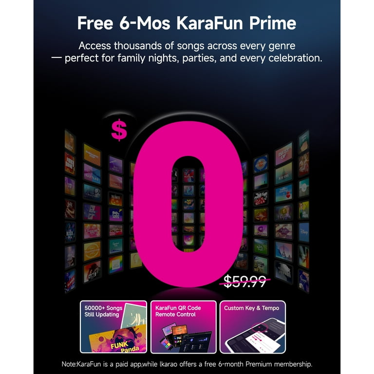 Ikarao Smart Karaoke Machine for Adults with Screen Lyrics