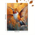 thumbnail image 3 of Qisvanset 12x16 Inch Orange Hummingbird Canvas Wall Art, Vivid Bird Portrait Ready To Hang Home Wall Decor, 3 of 8