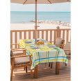 thumbnail image 2 of Outdoor Tablecloth with Umbrella Hole for Patio/Picnic/Party/Camping, Summer Lemon Watercolor Waterproof Table Cloth Rectangle Table Cover Washable, Yellow Blue Line Checkered (54"x 80"), 2 of 8