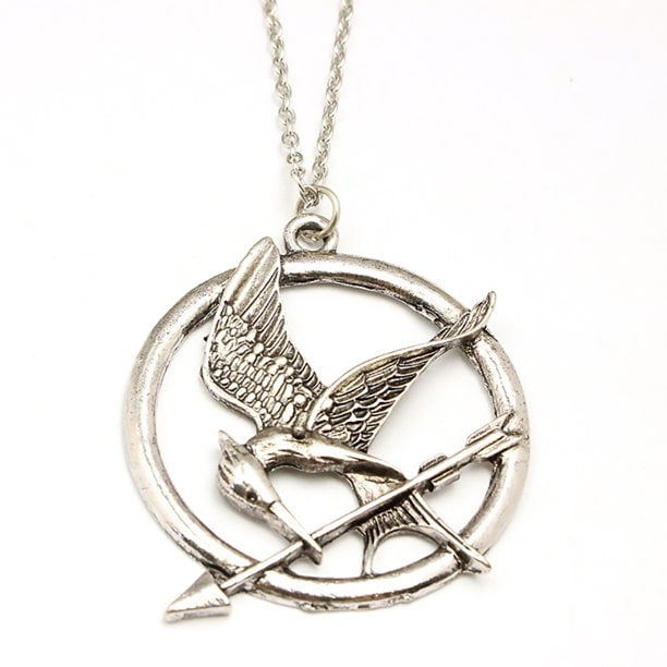 Hunger Games Necklace, 'Mockingjay' Necklace Pendant Silver