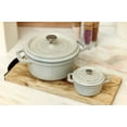 thumbnail image 5 of Staub Cast Iron 2.75-qt Round Cocotte - White Truffle, 5 of 9