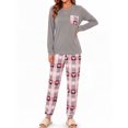 thumbnail image 2 of Fantaslook Women Pajama Sets 2 Piece Long Sleeve Pajama Sets With Long Printed Jogger Pants Sleepwear Loose Lounge Sets, 2 of 9