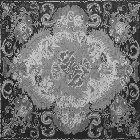 Ahgly Company Indoor Square Medallion Gray French Area Rugs, 8' Square