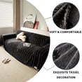 thumbnail image 5 of HUGNEO 71"x71" Chenille Sofa Cover, Non Slip Soft Tassel Couch Cover, Machine Washable Furniture Protector for Kids Pets, Dark Gray, 5 of 11