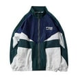 thumbnail image 1 of Veste Rétro Mode Urbaine Surdimensionnée avec Patchwork Couleurs Style Vintage Décontracté Coupe-Vent, 1 of 8