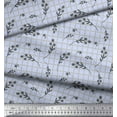 thumbnail image 3 of Soimoi Blue Velvet Fabric Floral & Check Fabric Prints By Yard 58 Inch Wide, 3 of 5