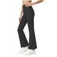 thumbnail image 5 of Hurxie Bootcut Leggings for Girls High Waist Soft Stretch Women Yoga Pants Teen Dance Running Black,11-12Years, 5 of 7