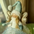 thumbnail image 2 of STP GOODS Star Angel Handmade Collectible Doll with Wings and LED 19.7” (50 cm) Christmas Figurine Holiday Décor Xmas Standing Decoration Xmas Figure Doll Decoration, Blue White Gold, 2 of 8