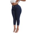 thumbnail image 4 of Gocolloa Womens Plus Size Capri Jeans Stretchy High Waisted Skinny Denim Capris Pants Dark Blue 16W, 4 of 7