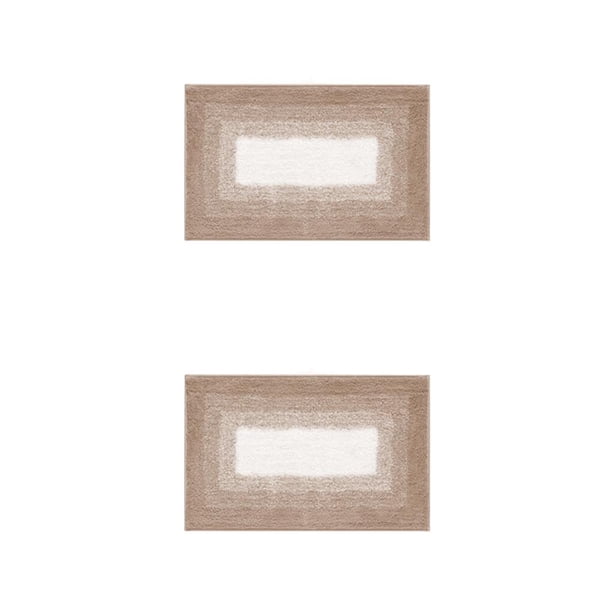 Cateissary Alfombra de poliéster de secado rápido para baño con fuerte absorción de agua alfombra de baño geométrica para baño café Café 40*60cm 2Conjunto