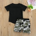 thumbnail image 3 of Bagilaanoe 2pcs Toddler Baby Boy Short Pants Set Short Sleeve T-Shirts Tops + Camouflage Shorts 6M 12M 18M 24M 3T 4T Kids Casual Summer Outfits, 3 of 7