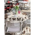 thumbnail image 4 of Outdoor Tablecloth with Umbrella Hole and Zipper, Sweet Home Round Table Cloth 54 Inch Waterproof Tablecloth, Western Stars Bird Houses Farmhouse Retro Picnic Table Cover for Patio Camping, 4 of 7