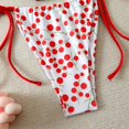 thumbnail image 4 of Women's Triangle Bikini Set Halter String Two Piece Swimsuit Brazillian Bathing Suit Cheeky Cute Swimwear (Red,L), 4 of 7