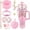 A1-Pink, variant on PTSPLLMY Bling Accessories for Stanley Cup 40oz & 30oz Tumbler including Silicone Cute Bow Straw Topper Cover, Silicone Boot for Stanley Cup,Leather Water Bottle Handle Strap, Charms(Brown)