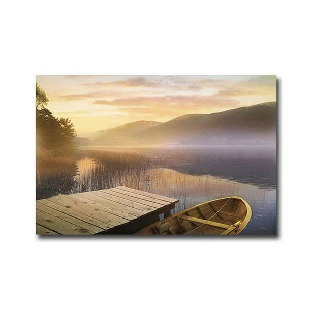 Matin sur le Lac par Yaming Hu Premium Giclee Toile Giclee Art - Prêt-à-Accrocher & 44; 12 x 18 x 1,5 Po.