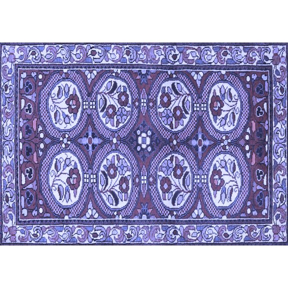 Ahgly Company Indoor Rectangle Persian Blue Traditional Area Rugs, 3' x 5'
