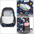 thumbnail image 4 of Basketball and Star Navy Pattern 17" Waterproof Oxford School Backpacks for Teens, S-Shape Padded Straps, for School, Travel, Hiking, Camping, 4 of 5