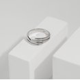 thumbnail image 2 of Meissa Sterling Silver Adjustable Open Band Wrap Ring with Layered Curved Lines, Minimalist Statement Ring for Everyday Wear, 2 of 5