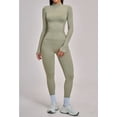 thumbnail image 3 of Top-kevin 2 Piece Seamless Ribbed Workout Sets With Zip Up Jacket High Waisted Gym Yoga Leggings, 3 of 6