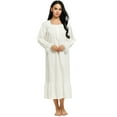 thumbnail image 4 of Ekouaer Victorian Nightgown 100% Cotton Long Sleeve Vintage Old Fashioned Gown for Women, 4 of 6