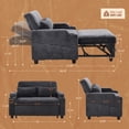 thumbnail image 6 of Ktaxon Sofa Bed, Corduroy Mechanical Pull-Out Loveseat, Convertible Couch for Living Room, Apartment Dark Gray, 6 of 12