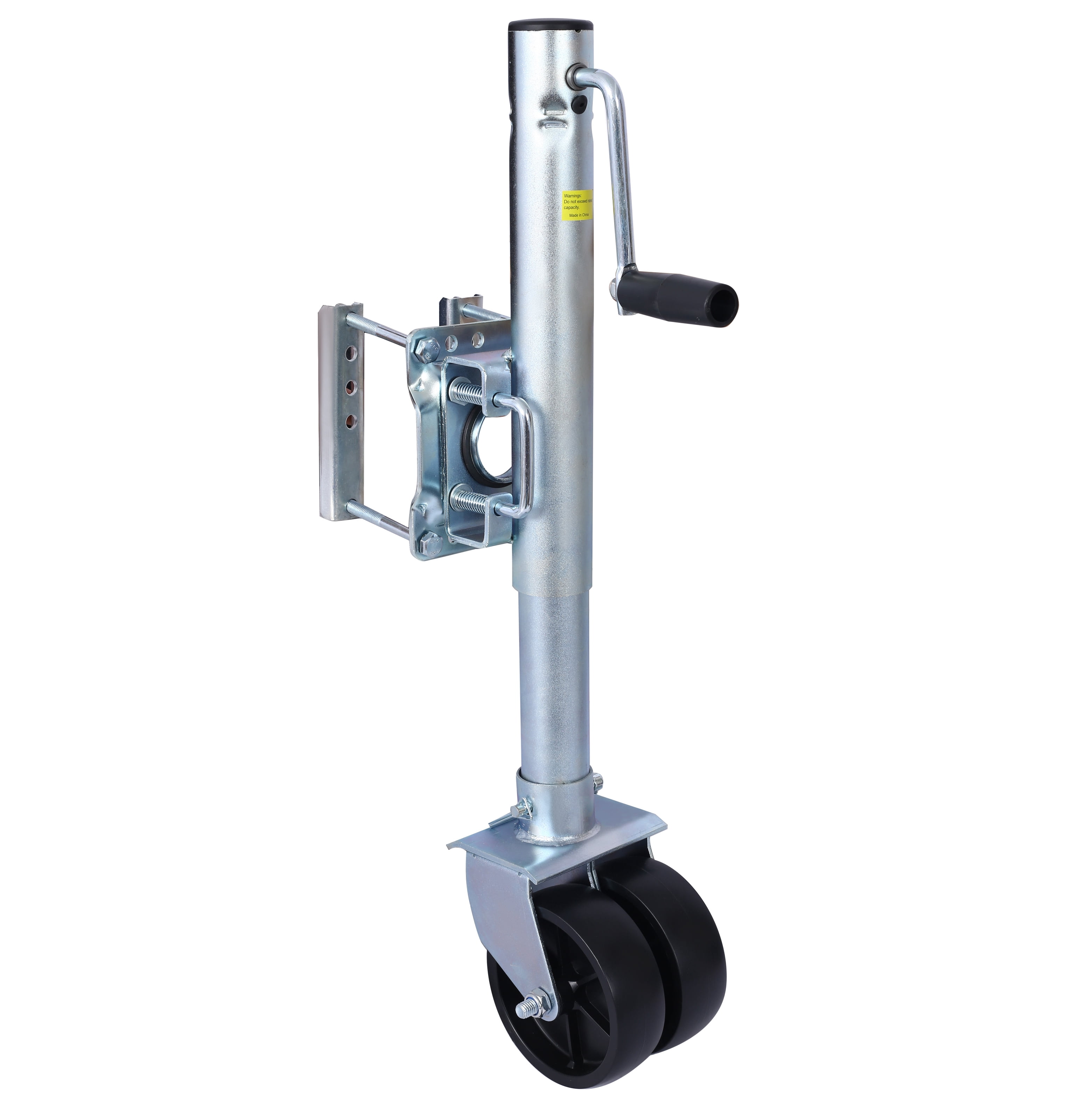 Boat Trailer Jack 34.5in 1500lb - Bolt-on Tongue Jack with PP Wheels & Handle - RV, Horse, Utility Trailers