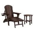 thumbnail image 3 of WestinTrends Malibu 2-Piece Outdoor Folding Adjustable Adirondack Chair with Cup Holder & Hideaway Ottoman and 18" Side Table, Dark Brown, 3 of 16