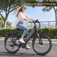thumbnail image 5 of 1800W Peak 750W Rated Electric Bicycle, 48V 15Ah Battery and 45Miles Range, 26'' Tire Mountain Ebike,7 Speeds Commuter Ebike, Step-Through E-Bike with Built-in battery ages16+, UL2849, 5 of 11