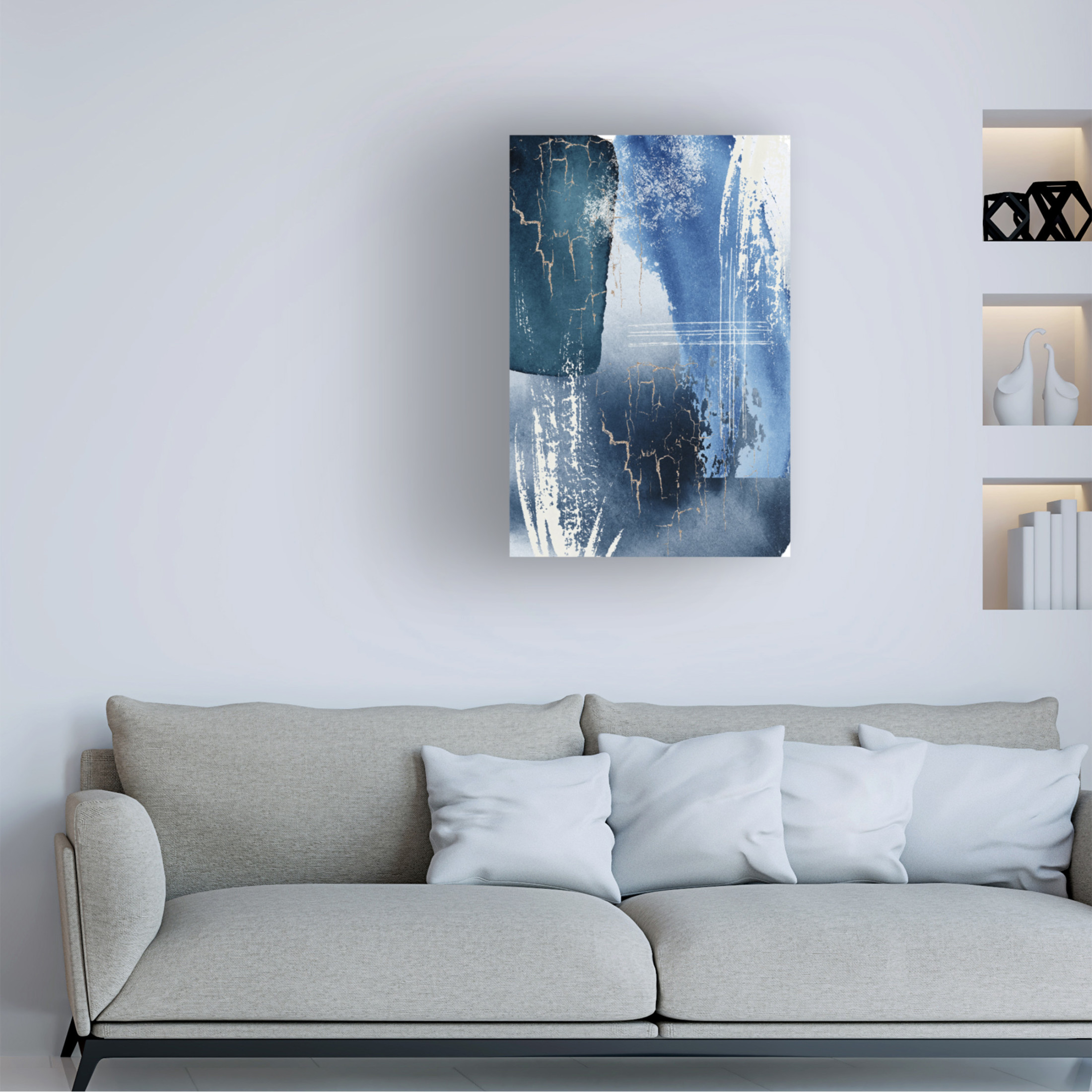 Trademark Fine Art Sally Ann Moss Blue Lagoon 1 Canvas Wall Art