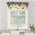 thumbnail image 3 of Merry Christmas Window Curtain Valances Colorful Balls Flowers Hang on Pine Tree Xmas Rod Pocket Valances for Bedroom Living Room Dining Room 54 by 18 in, 1 Panel, 3 of 6