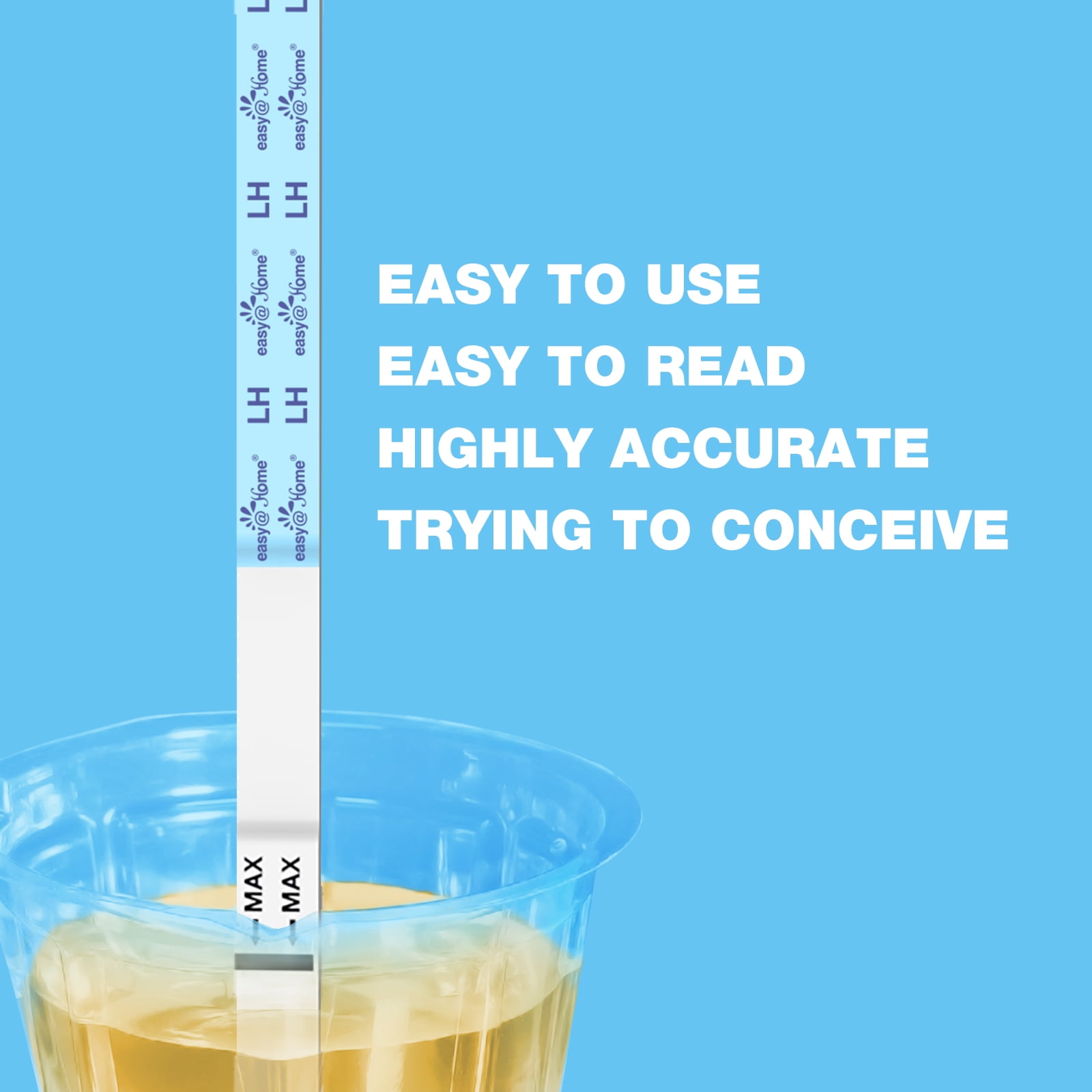 Easy@Home Ovulation & Pregnancy Test Strips Kit - 25 LH Ovulation Tests + 10 HCG Pregnancy Tests + 35 Large Urine Cups - Powered by Premom Ovulation App